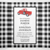 Zwart-witte buffels met een rode bruiloft drieluik uitnodiging (Binnenkant midden)