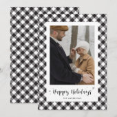 Zwart-witte buffels met foto-holiday-kaarten feestdagenkaart (Voorkant / Achterkant)