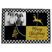 Zwart-witte buffels met gouden feestdag Foto Groot Cadeauzakje (Achterkant)