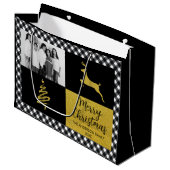 Zwart-witte buffels met gouden feestdag Foto Groot Cadeauzakje (Voorkant Gekanteld)