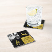 Zwart-witte buffels met gouden feestdag Foto Kartonnen Onderzetters (Insitu)