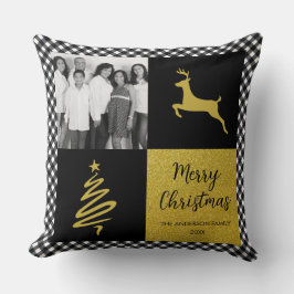 Zwart-witte buffels met gouden feestdag Foto Kussen