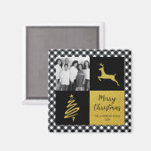 Zwart-witte buffels met gouden feestdag Foto Magneet (Voorkant / Achterkant)