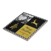 Zwart-witte buffels met gouden feestdag Foto Tegeltje (Zijkant)