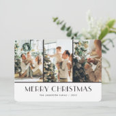 Zwart-witte buffels met kerstfoto's feestdagenkaart (Staand voorkant)