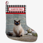 Zwart-witte buffels met speldenfoto's grote kerstsok (Voorkant)