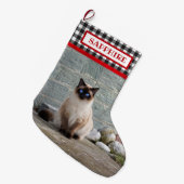 Zwart-witte buffels met speldenfoto's grote kerstsok (Voorkant (Hangend))