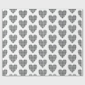 Zwart-witte buffels met speldenknop Hart Land Cadeaupapier (Vlak)