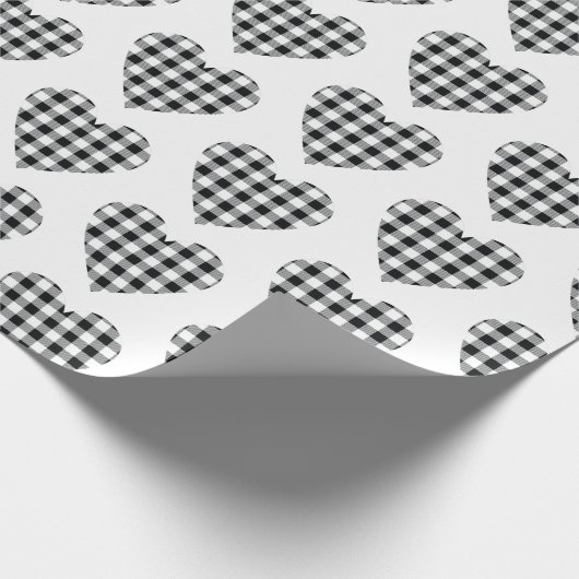 Zwart-witte buffels met speldenknop Hart Land Cadeaupapier (Hoek)