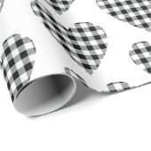 Zwart-witte buffels met speldenknop Hart Land Cadeaupapier (Rol Hoek)