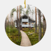 Zwart-witte buffels Nieuwe huishouding Keramisch Ornament (Achterkant)