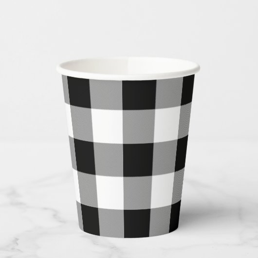 Zwart-witte buffels papieren bekers (Links)