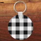 Zwart-witte buffels sleutelhanger (Voorkant)