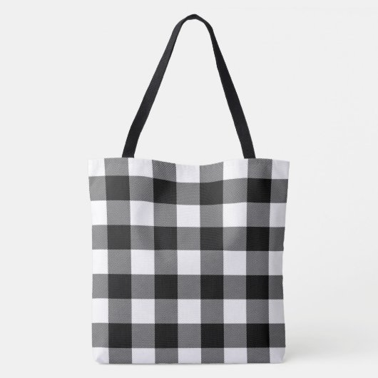 Zwart-witte buffels tote bag (Achterkant)