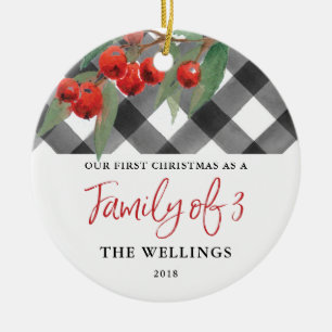 Zwart-witte buffelspelfamilie van drie keramisch ornament