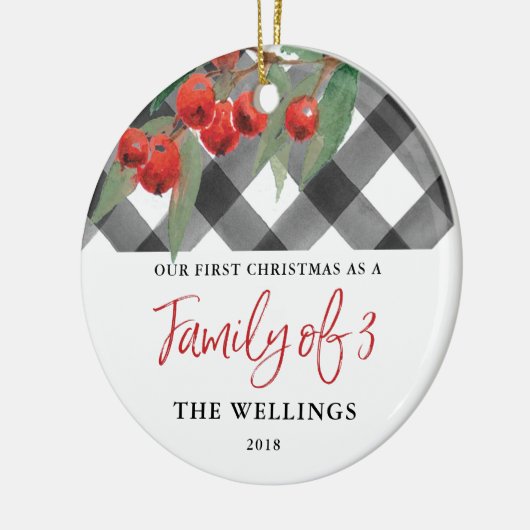 Zwart-witte buffelspelfamilie van drie keramisch ornament (Links)