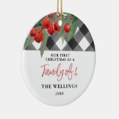 Zwart-witte buffelspelfamilie van vier keramisch ornament (Rechts)