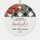 Zwart-witte buffelspelfamilie van vier keramisch ornament (Voorkant)