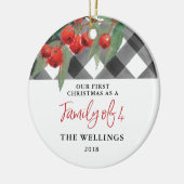 Zwart-witte buffelspelfamilie van vier keramisch ornament (Links)