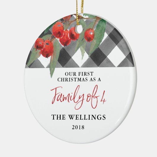 Zwart-witte buffelspelfamilie van vier keramisch ornament (Links)