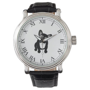 Zwart-witte Bulldog Horloge
