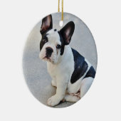 Zwart-witte Bulldog Keramisch Ornament (Rechts)