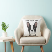 Zwart-witte Bulldog Kussen (Stoel)