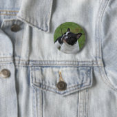 Zwart-witte Bulldog Ronde Button 5,7 Cm (In situ)