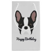 Zwart-witte Bulldog Small Gift Bag Klein Cadeauzakje (Achterkant)