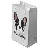 Zwart-witte Bulldog Small Gift Bag Klein Cadeauzakje (Achterkant Gekanteld)