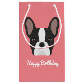 Zwart-witte Bulldog Small Gift Bag Klein Cadeauzakje (Achterkant)