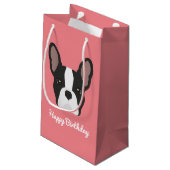 Zwart-witte Bulldog Small Gift Bag Klein Cadeauzakje (Achterkant Gekanteld)