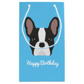 Zwart-witte Bulldog Small Gift Bag Klein Cadeauzakje (Achterkant)