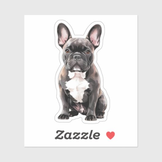 Zwart-witte Bulldog Sticker (Vel)
