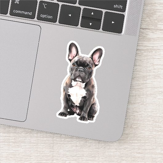 Zwart-witte Bulldog Sticker (Detail)
