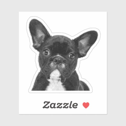 Zwart-witte Bulldog Sticker (Vel)