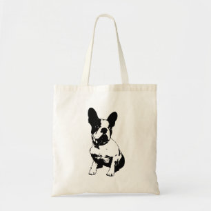 Zwart-witte Bulldog Tote Bag