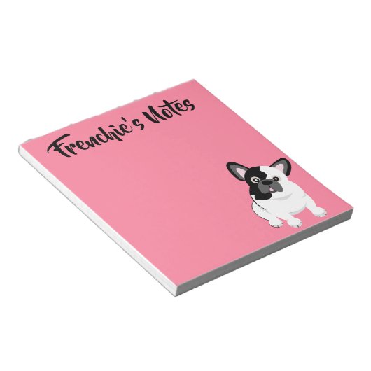 Zwart-witte bulledog Cute Puppy Notitieblok (Schuin)