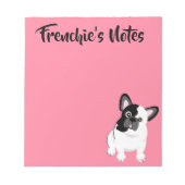 Zwart-witte bulledog Cute Puppy Notitieblok (Voorkant)