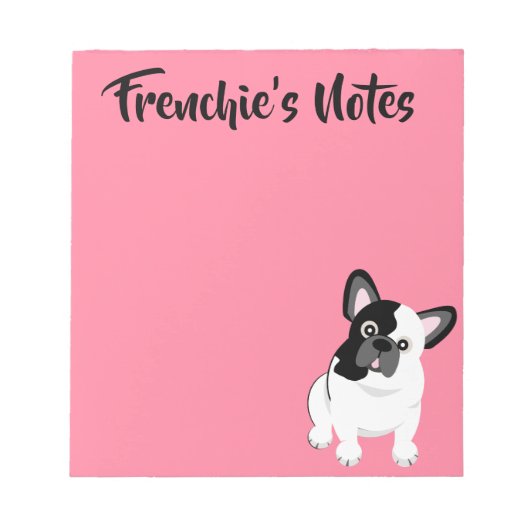 Zwart-witte bulledog Cute Puppy Notitieblok (Voorkant)