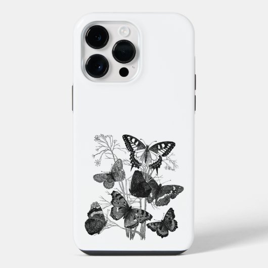 Zwart-witte Butterflie iPhone Hoesje (Achterkant)