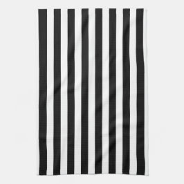 Zwart-witte Cabana Stripe Theedoek