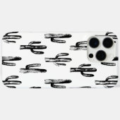 Zwart-witte cactus. Matig botanisch patroon Case-Mate iPhone Case (Achterkant (horizontaal))