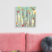 Zwart-witte cactus met bloemen Collage Kunst Canvas Afdruk (Insitu (Woonkamer))