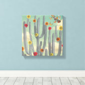 Zwart-witte cactus met bloemen Collage Kunst Canvas Afdruk (Insitu (Houten vloer))