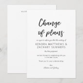 Zwart & Witte Calligrafie Wijziging van de plannen Kaart (Voorkant / Achterkant)