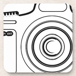 Zwart-witte camera bier onderzetter