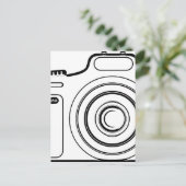 Zwart-witte camera briefkaart (Staand voorkant)