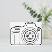 Zwart-witte camera briefkaart (Staand voorkant)