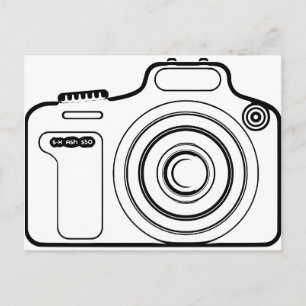 Zwart-witte camera briefkaart